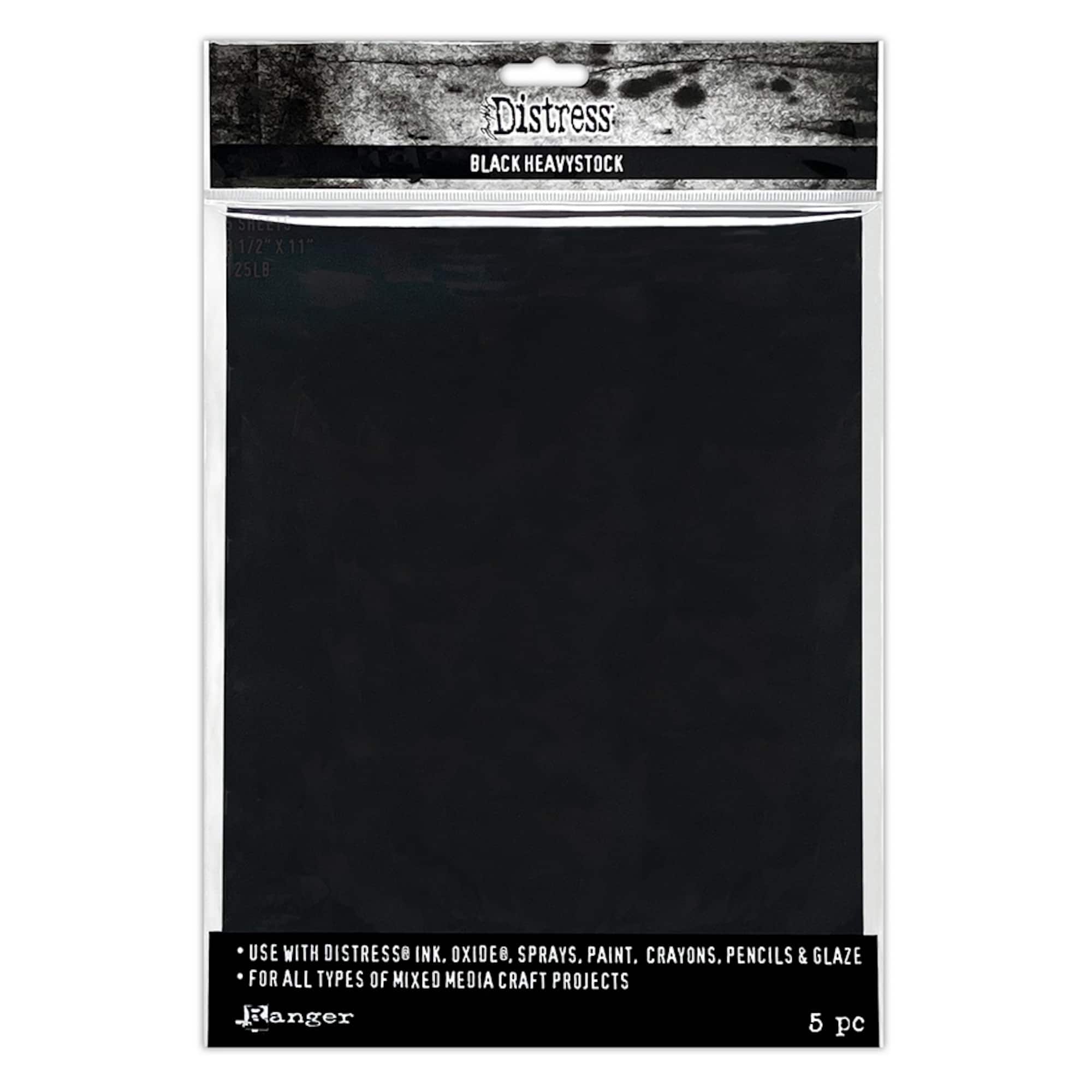 Tim Holtz® Distress® 8.5" x 11" Black Heavystock Sheets, 5ct.